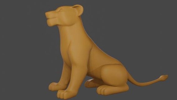 Leone maschio femmina statua miniatura animali animale selvaggio natura giocattolo 3dmodel 3d print model - Mito3D