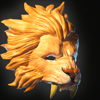 león máscara escultura mask animal África zoo disfraz Víspera Santos 3d print model - Mito3D
