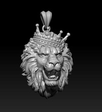 lion collier modèle 3d impression in pendentifs 3dexport bijoux pendentif or calcul argent bijou nature zbrush obj stl 3dm rhinocéros hommes vêtements haute couronne 14k 585 3d print model - Mito3D