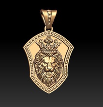 lion pendant puma africa wild tiger predator king panthere pantera pantere jewelry silver crown craun coron korona bengal dalmatian shave amur 3d print model - Mito3D