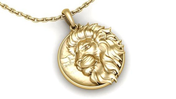 leão pingente 3d imprimível modelo pingentes joalheria colar printready 3dmodeling Lionpendant medalhão Ringkull 3d print model - Mito3D