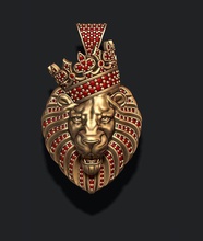 leone ciondolo di diamanti della corona gioielli oro argento gioiello tigre arrabbiato scoppiettante ghiaccio ghiacciato diamante gemma molto utile mammifero matrimonio bulgaro 3d print model - Mito3D