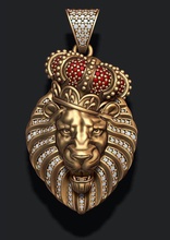 lion pendant diamonds opened mouth 3d print model jewellery gold silver jewel tiger jewelry enamel angry roaring ice iced diamond gem gemstone briliant mammal 3d print model - Mito3D