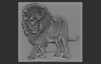 lion relief reliefs reliefmodel animal 3dtable 3dtableau 3dprint 3dprinting 3dprinted 3d print model - Mito3D