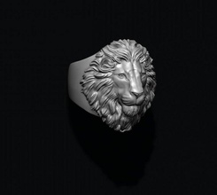 Löwe Ring Schmuck Gold Diamant druckbar Silber Juwel Natur zbrush Gittergewebe Tiger wütend brüllend Löwin Afrika wild tigr Tier 3d print model - Mito3D