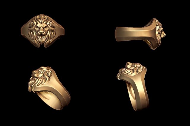 lion ring lioness puma cheetah africa wild tiger cat animal predator king pantera pantere jewelry silver bengal shave fur pendant 3D print model - Mito3D