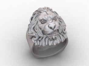 lion ring 3dm apparel cad diamond-ring fashion-and-beauty gold jewel jewellery jewelry men nature obj printable rhino rings silver sterling stl 3d print model - Mito3D