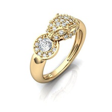 lion ring golden diamond precious 3d print model - Mito3D