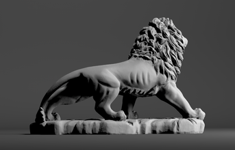 lion sculpture animal statue 3d print model - Mito3D