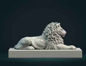 lion sculpture outdoor animal statue 3d print model - Mito3D