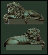 lion sculpture animal architecture standing statue guard king square leo majestic bank asian asia monument greek ancient stone 3d print model - Mito3D