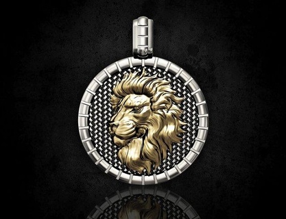 lion zodiac pendant pendants 3d printable jewelry gold silver platinum sterling women men relief animal jungle leo profile 3d print model - Mito3D