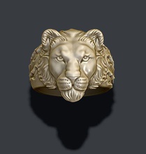lioness ring 3dm diamond gold jewel jewellery jewelry light lion male men nature obj printable rhino rings scratch silver zbrush 3d print model - Mito3D