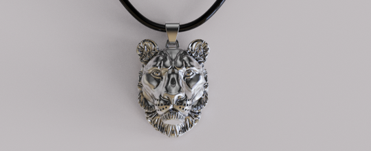 lioness vvv pendant gold silver lion seal design nature desert predator protection strength 3d print model - Mito3D