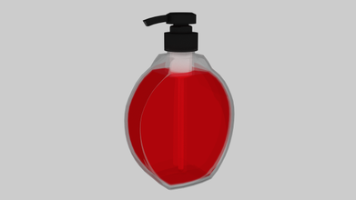 liquido sapone rosso bottiglia bagno bagnodesign 3d print model - Mito3D