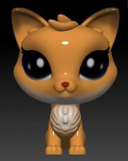 little cute fox animals 3d 3dprint ready 3d print model - Mito3D