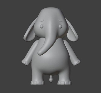 pequeno elefante estatueta decoração estatueta escultura estatueta brinquedo personagem elefante animal jardim zoológico circo 3d print model - Mito3D