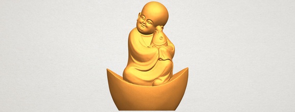 little monk 04 car chair tree table sofa character game exterior human interior people girl house figurines statue sculpture religion temple buddha 3d print model - Mito3D