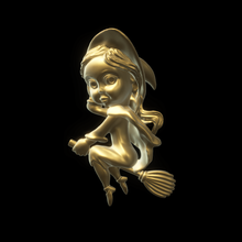 little witch magic pendant witches magics jewelry 3d print model - Mito3D