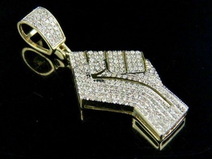 vies matière main diamant pendentif pendentifs antique luxe rappeur hip bijoux Collier gemme élégant célébrité style bling Urbain Douane ancien geste 3d print model - Mito3D