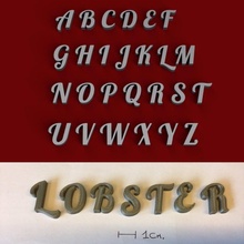 lobster uppercase lowercase 3d letters stl file alphabet 3dletters 3dprint 3dmodel text font fonts type language decorations gadget lettering 3dlettering sign hobby homemade fusion360 3d print model - Mito3D