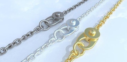 serratura catena bracelet vvv2 oro argento primavera casting originale stampante gioielliere 3d print model - Mito3D