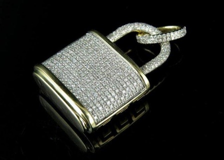 lock diamond pendant pendants antique luxury rapper hiphop jewelry necklace gemstone elegant celebrity style jewellery bling gem urban custom vintage key 3d print model - Mito3D