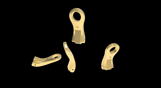 lock earrings 3 3d print model in 3dexport gold silver mechanism reliable plate spring shvenza eyelet 3D print model - Mito3D