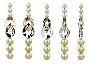 verrouillage de collier perles 153 or pendentif l'anneau bijoux l'engagement le diamant blanc d'argent platine imprimable pearl 3d print model - Mito3D