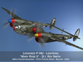 lockheed p-38 lightning - mary rose ii 3d model in fighter 3dexport plane aircraft usaaf us airforce single-seat army military aviation bomber escort ww2 wwii 3d print model - Mito3D