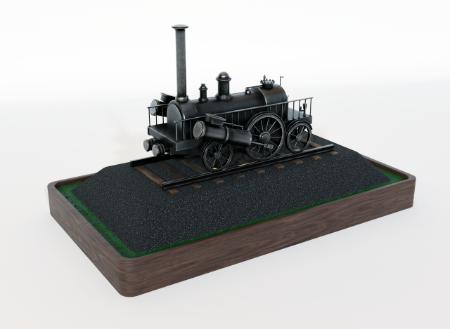 locomotive victoria train rails gare chemin fer modèle Jeu décoratif supporter collection modélisation 3d lowpoly mixeur substance peintre 3D print model - Mito3D