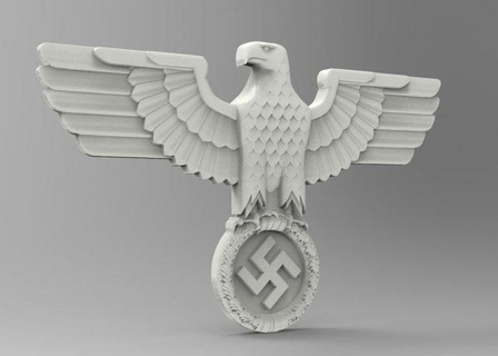 logo reichsadler segni loghi cartello arte Scarica 3dexport stl 3d 3dprint stampabile 3dmodel Hitler riso nazismo 3d print model - Mito3D