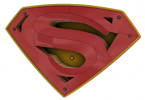 logo Superman 3d panneaux logos bouclier LED 3d print model - Mito3D