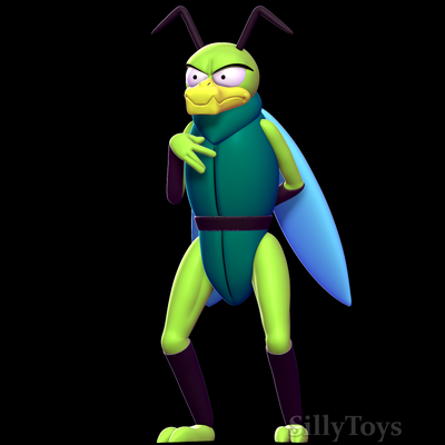lokar - space ghost coast to 3d print model in monsters & creatures 3dexport villain ant bug mosquito ufo male green wings 3d print model - Mito3D
