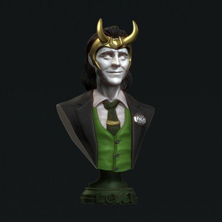 Loki büst adam Tony sert Tom Hiddleston Yenilmezler Thor kahraman süper Ragnarok Kaptan Demir Adam hayret gök gürültüsü Sanat minyatürler figürinler heykel 3d print model - Mito3D