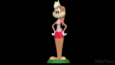 lola lapin looney airs 3d impression modèle in animaux 3dexport lièvre femelle anthro 3d print model - Mito3D