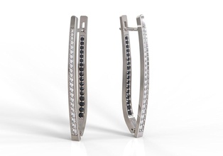 long double earrings gems gem 3d print model - Mito3D