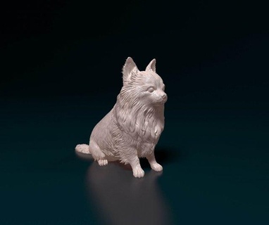 peludo chihuahua 05 figuritas perro animal impresión stl obj long haired 3d print model - Mito3D