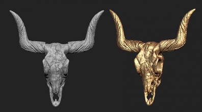 longhorn kafatası 3d yazdır model in heykel 3dexport mücevher mücevherler kolye zbrush cnc 3dprintable 3dprint uzun kafa kafalı inek hayvan yazdırılabilir cowskull baş kafası sanat 3d print model - Mito3D