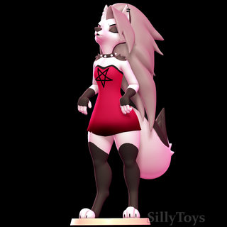 vestido tremendo jefe animales peludo antro hembra dfress rosado perro infierno canino gótico Satán demonio mal pentagrama partido Beso guantes 3d print model - Mito3D