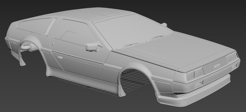lorean imprimible 3d cuerpo coche vehiculo impresión modelo in automotor 3dexport delorean rc espacio scalextric miniz automóvil 3d print model - Mito3D