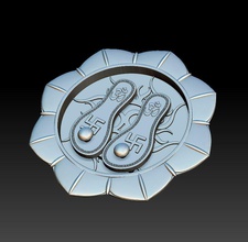 piedi di loto om sai ram - 2020 omg lotos piattino talismano miniature 3d print model - Mito3D
