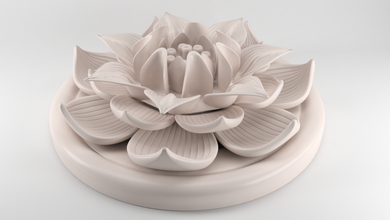 lotus fleur figurine 3d impression modèle in figurines 3dexport fleuron statuette 3d print model - Mito3D