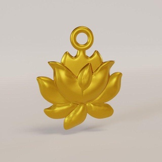 loto pendente ciondoli collana gioielleria oro argento catena fiore scolpire scultura cauzione chiusura medaglione segni simboli metallo moda portachiavi 3d print model - Mito3D