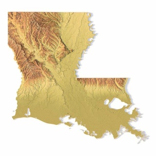 Louisiane stl 3d impression modèle terrain Etats Unis pays Amérique art carte 3d print model - Mito3D