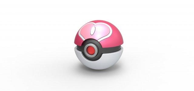 Liebe Ball Pokeball Pokémon Konzept Container Anime Spielzeug drucken druckbar Liebesball 3d print model - Mito3D