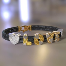 amour bracelet l'amour cœur lettre bracelt 3d print model - Mito3D