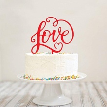 l'amour gâteau topper 3d impression modèle in panneaux logos 3dexport mariage fête 3d print model - Mito3D