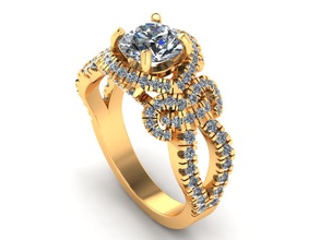 fiore di amore anello nozze solitaire moda gioielli bangle bracelate diamante zaffiro bianco oro la sterlina argento fidanzamento vintag 3d print model - Mito3D