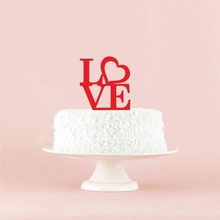l'amour cœur gâteau topper 3d impression modèle in panneaux logos 3dexport 3d print model - Mito3D